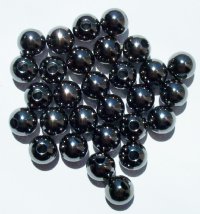 25 8mm Round Gunmetal Metal Beads