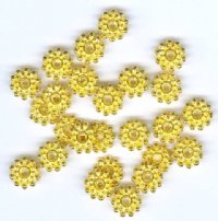 25 8x2mm Bright Gold Daisy Metal Beads