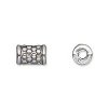 20, 8x5mm Antique Silver Dotted Tube Beads