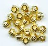 20 8x6mm Bright Gold Beaded Barrel Metal Spacer Beads