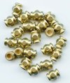 20, 8x6mm Four Sided Brushed Brass Ringed Tube Metal Beads