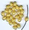 25 8x6mm Bright Gold Fancy Oval Metal Beads
