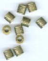 10 8x8mm Antique Gold Floral Tube Beads