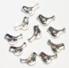 10, 9x15mm Antique Silver Bird with a Swirl Metal Beads