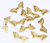 10, 22x8mm Gold Open Dragonfly / Butterfly Wing Metal Beads