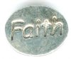1 11x9mm Antique Silver Oval Faith Message Bead