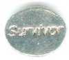 1 11x9mm Antique Silver Oval Survivor Message Bead