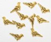 10, 7x14mm Antique Gold 3D Bird Metal Beads