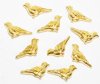 10, 7x14mm Bright Gold 3D Bird Metal Beads