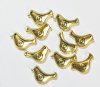 10, 9x15mm Antique Gold Bird with a Swirl Metal Beads