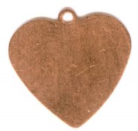 1 16x16mm Bright Copper Heart Stamping Blank Pendant 