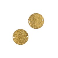 Pack of 4, 20mm Round Stardust Brass 2 Hole Connectors