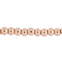 24 Inch Strand of 3mm Bright Copper Round Metalized Glass Beads