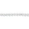 24 Inch Strand of 3mm Bright Silver Round Metalized Glass Beads