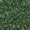 SB18-0016 20 grams of 1.8x1.8mm Silverlined Green Miyuki Cube Beads
