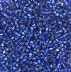 SB18-0020 20 grams of 1.8x1.8mm Silverlined Cobalt Miyuki Cube Beads