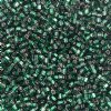 SB18-0027 20 grams of 1.8x1.8mm Silverlined Dark Green Miyuki Cube Beads
