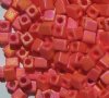 10 grams of 4x4mm Opaque Frost Rainbow Orange Miyuki Cubes