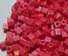 10 grams of 4x4mm Opaque Frost Rainbow Red Miyuki Cubes