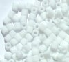 10 grams of 4x4mm Opaque Frost Rainbow White Miyuki Cubes