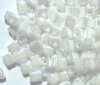 10 grams of 4x4mm Opaque Metallic White Miyuki Cubes
