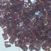 10 grams of 4x4mm Transparent Rainbow Lilac Miyuki Cubes