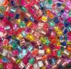 10 grams of 4x4mm Miyuki Cube Beads - Colorlined Crystal Mix