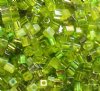 10 grams of 4x4mm Miyuki Cube Beads - Green With Envy Mix