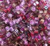10 grams of 4x4mm Miyuki Cube Beads - Purple Haze Mix