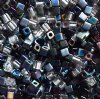 10 grams of 4x4mm Miyuki Cube Beads - Steel Yourself Mix