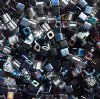 10 grams of 4x4mm Miyuki Cube Beads - Steel Yourself Mix