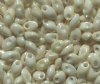 LM0421 - 10 Grams Opaque Lustre Cream 4x7mm Long Miyuki Magatama Drop Beads