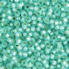 SB-0571 22g of Silverlined Dyed Aqua Green Alabaster Opal  6/0 Miyuki Seed Beads