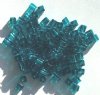 10 grams of 4x4mm Transparent Teal Miyuki Cubes