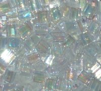 TL0250 5.2 Grams Crystal AB Two Hole Miyuki Tila Beads