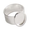 1 16.5x13mm Silver Plated Adjustable Ring with Raised Bezel