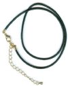 16 inch Black Rubber Necklace with Gold Lobster Clasp and Extender