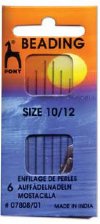Pack of 6 Assorted #10 & #12 Pony Beading Needles