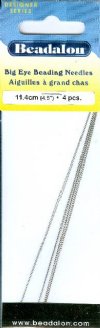 Beadalon Big Eye 4.5 Inch Beading Needles - Pack of 4 