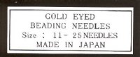 25 #11 Japanese Beading Needles - Gold Eye