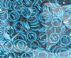 100 6.5mm Turquoise Blue Coated Jump Rings