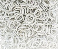 100 6.5mm White Coated Jump Rings