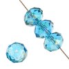 50 4x6mm Faceted Aqua AB Chinese Crystal Donut Beads