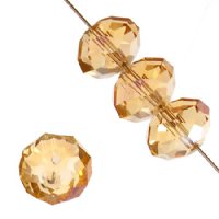 50 4x6mm Faceted Champagne AB Chinese Crystal Donut Beads