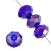 21 10x14mm Faceted Transparent Cobalt AB Chinese Crystal Donut Beads