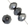 21 10x14mm Faceted Jet Hematite Chinese Crystal Donut Beads