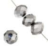 26 8x10mm Faceted Metallic Silver Chinese Crystal Donut Beads