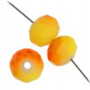 35 6x8mm Faceted Two Tone Neon Orange & Yellow Chinese Crystal Donut Beads
