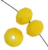 35 6x8mm Faceted Neon Yellow Chinese Crystal Donut Beads
