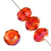 35 6x8mm Faceted Siam Ruby AB Chinese Crystal Donut Beads